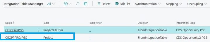 BC CE Integration - Project Setup options