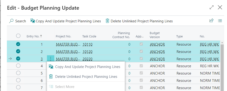 Budget Planning Update - Select More