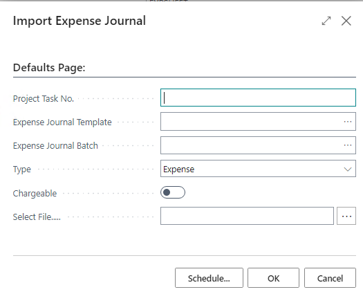 Import Expense Journal