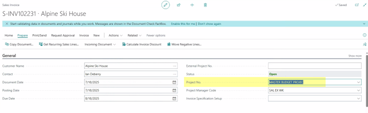 Get Project Planning Lines
