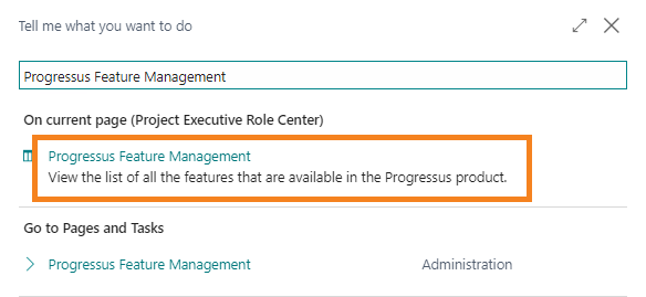 Search: Progressus Feature Management