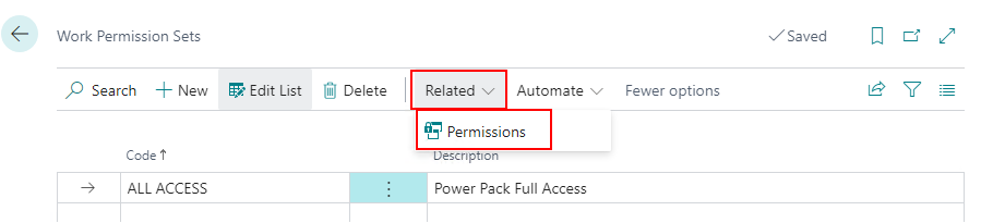 Work Permission Sets - Related - Permissions